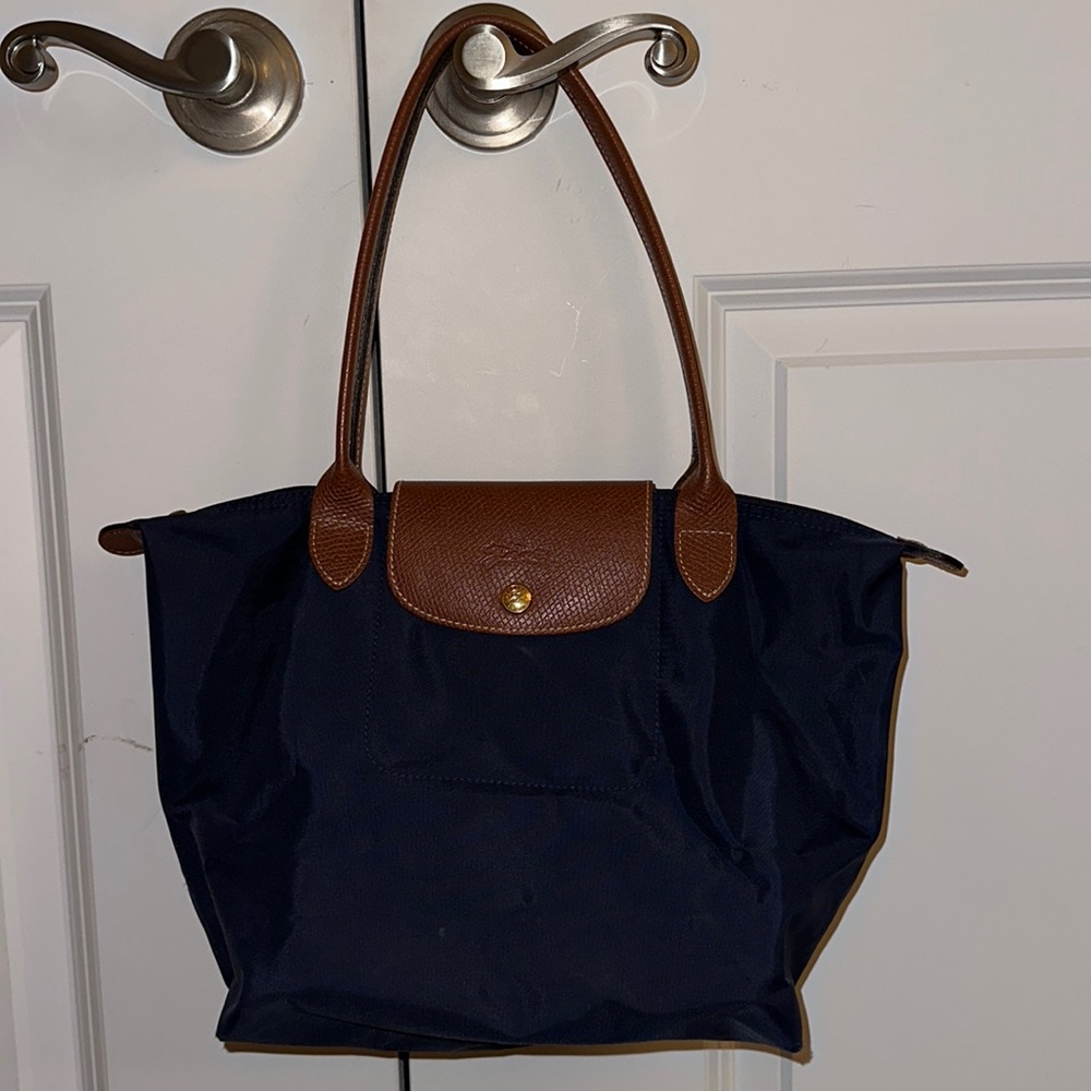 Longchamp small shoulder tote blue